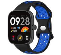 QJONSIU Bracelet Compatible avec Xiaomi Redmi Watch 6, Respirant Bicolore Bracelet en Silicone Souple-Noir/Bleu