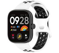 QJONSIU Bracelet Compatible avec Xiaomi Redmi Watch 6, Respirant Bicolore Bracelet en Silicone Souple-Blanc/Noir