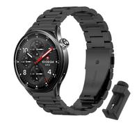 QJONSIU Bracelet Compatible avec Xiaomi Watch S5 46mm, Acier Inoxydable Métal Remplacement Strap, Réglable-Black
