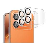 QJONSIU Caméra Arrière Protecteur Compatible avec Honor 600, 2 Pack Film de Protection HD, Anneau en Alliage D'aluminium, Anti rayures-Noir