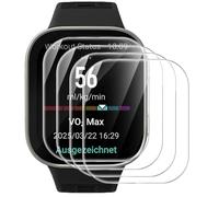 QJONSIU Compatible avec 4 Packs Amazfit Bip Max Protecteur d'écran, Film de protection HD en verre trempé, Anti-rayures, Sans bulles-Clair