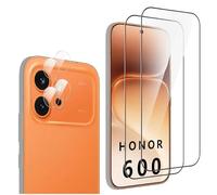 QJONSIU Compatible avec Honor 600 Film Protecteur, 2 Pack Protecteur D'écran, 2 Pack Protecteur de Caméra Arrière, Anti rayures