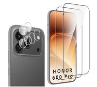 QJONSIU Compatible avec Honor 600 Pro Film Protecteur, 2 Pack Protecteur D'écran, 2 Pack Protecteur de Caméra Arrière, Anti rayures