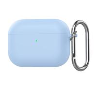 QJONSIU Coque Compatible avec Airpods Pro 3 2025, Protection Coque en Silicone Souple Case avec Mousqueton-SkyBleu