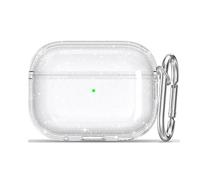 QJONSIU Coque Compatible avec Airpods Pro 3, Anti-Rayures Transparent Souple TPU Protection Case avec Mousqueton, Antiperte-Transparent
