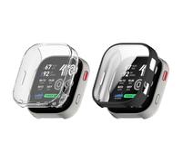 QJONSIU Coque Compatible avec Amazfit Bip Max avec Protection D'écran, 2 Pack Anti-Rayures Coque de Protection en TPU Souple-Noir Transparent