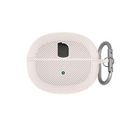 QJONSIU Coque Compatible avec Baseus BC1, Antichoc Robuste Souple Silicone Protection avec Mousqueton, Protection Intégrale du Corps-Blanc Ivoire