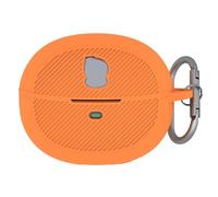 QJONSIU Coque Compatible avec Baseus Inspire XC1, Antichoc Robuste Souple Silicone Protection avec Mousqueton, Protection Intégrale du Corps-Orange