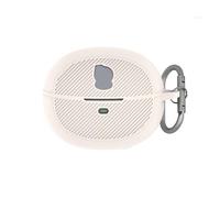 QJONSIU Coque Compatible avec Baseus Inspire XC1, Antichoc Robuste Souple Silicone Protection avec Mousqueton, Protection Intégrale du Corps-Blanc Ivoire