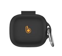 QJONSIU Coque Compatible avec Beats Powerbeats Pro 2, Antichoc Robuste Souple Silicone Protection avec Mousqueton, Protection Intégrale du Corps-Noir