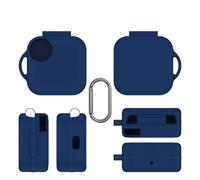 QJONSIU Coque Compatible avec CMF Buds 2/Buds 2 Plus, Antichoc Robuste Souple Silicone Protection avec Mousqueton, Protection Intégrale du Corps-Bleu