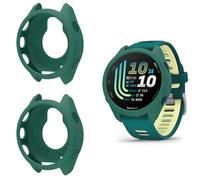 QJONSIU Coque Compatible avec Garmin Forerunner 170/70, 2 Pack Antichoc Souple Silicone Protecteur Case Anti-Rayures-Green