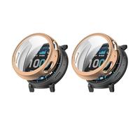 QJONSIU Coque Compatible avec Garmin Forerunner 170 avec Protection D'écran, 2 Pack Anti-Rayures Coque de Protection en TPU Souple-Or Rose