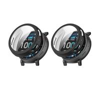 QJONSIU Coque Compatible avec Garmin Forerunner 170 avec Protection D'écran, 2 Pack Anti-Rayures Coque de Protection en TPU Souple-Noir
