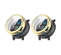 QJONSIU Coque Compatible avec Garmin Forerunner 170 avec Protection D'écran, 2 Pack Anti-Rayures Coque de Protection en TPU Souple-Or