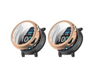 QJONSIU Coque Compatible avec Garmin Forerunner 170 avec Protection D'écran, 2 Pack Anti-Rayures Coque de Protection en TPU Souple-Or Rose