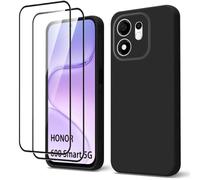 QJONSIU Coque Compatible avec Honor 600 Smart, Protection Airbag, Ultra-Fin Souple TPU Cover avec 2 Pack Protecteur D'écran-Noir