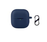 QJONSIU Coque Compatible avec Huawei FreeClip 2, Protection Coque en Silicone Souple Case avec Mousqueton-Bleu