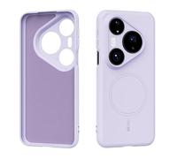 QJONSIU Coque Compatible avec Huawei Pura 80 Pro, Compatible avec MagSafe, Ultra-Fin Silicone Liquide Antichoc Souple Case-Mauve