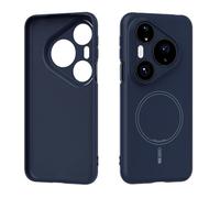 QJONSIU Coque Compatible avec Huawei Pura 80 Pro, Compatible avec MagSafe, Ultra-Fin Silicone Liquide Antichoc Souple Case-Bleu