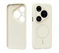 QJONSIU Coque Compatible avec Huawei Pura 80 Pro Plus, Compatible avec MagSafe, Ultra-Fin Silicone Liquide Antichoc Souple Case-Jaune