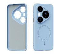 QJONSIU Coque Compatible avec Huawei Pura 80 Pro Plus, Compatible avec MagSafe, Ultra-Fin Silicone Liquide Antichoc Souple Case-Bleu Ciel