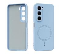 QJONSIU Coque Compatible avec Infinix Hot 60, Compatible avec MagSafe, Ultra-Fin Silicone Liquide Antichoc Souple Case-Bleu Ciel