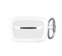 QJONSIU Coque Compatible avec JBL Endurance Race 2, Antichoc Robuste Souple Silicone Protection avec Mousqueton, Protection Intégrale du Corps-Blanc Ivoire
