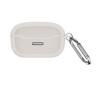 QJONSIU Coque Compatible avec JBL Endurance Race, Antichoc Robuste Souple Silicone Protection avec Mousqueton, Protection Intégrale du Corps-Blanc Ivoire