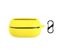 QJONSIU Coque Compatible avec JBL Live Buds 4, Souple Silicone Protection Case avec Mousqueton-Jaune