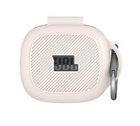QJONSIU Coque Compatible avec JBL Live Pro 2, Antichoc Robuste Souple Silicone Protection avec Mousqueton, Protection Intégrale du Corps-Blanc Ivoire