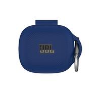 QJONSIU Coque Compatible avec JBL Live Pro 2, Antichoc Robuste Souple Silicone Protection avec Mousqueton, Protection Intégrale du Corps-Bleu