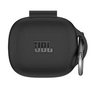 QJONSIU Coque Compatible avec JBL Live Pro 2, Antichoc Robuste Souple Silicone Protection avec Mousqueton, Protection Intégrale du Corps-Noir