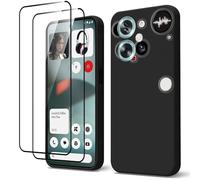 QJONSIU Coque Compatible avec Nothing Phone 3, Protection Airbag, Ultra-Fin Souple TPU Cover avec 2 Pack Protecteur D'écran-Noir