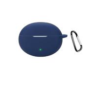 QJONSIU Coque Compatible avec OnePlus Nord Buds 4 Pro, Protection Coque en Silicone Souple Case avec Mousqueton-Bleu