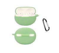 QJONSIU Coque Compatible avec OnePlus Nord Buds 4 Pro, Protection Coque en Silicone Souple Case avec Mousqueton-Vert Clair