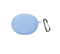 QJONSIU Coque Compatible avec OnePlus Nord Buds 4 Pro, Protection Coque en Silicone Souple Case avec Mousqueton-SkyBleu