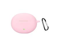 QJONSIU Coque Compatible avec OnePlus Nord Buds 4 Pro, Protection Coque en Silicone Souple Case avec Mousqueton-Rose