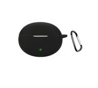 QJONSIU Coque Compatible avec OnePlus Nord Buds 4 Pro, Protection Coque en Silicone Souple Case avec Mousqueton-Noir