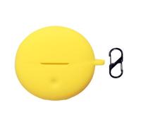 QJONSIU Coque Compatible avec Oppo Enco Clip 2, Souple Silicone Protection Case avec Mousqueton-Jaune