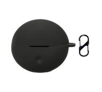 QJONSIU Coque Compatible avec Oppo Enco Clip 2, Souple Silicone Protection Case avec Mousqueton-Noir