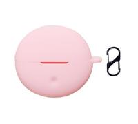 QJONSIU Coque Compatible avec Oppo Enco Clip 2, Souple Silicone Protection Case avec Mousqueton-Rose