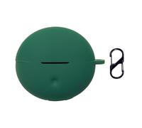 QJONSIU Coque Compatible avec Oppo Enco Clip 2, Souple Silicone Protection Case avec Mousqueton-Vert