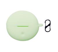 QJONSIU Coque Compatible avec Oppo Enco Clip 2, Souple Silicone Protection Case avec Mousqueton-Vert Clair