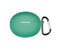 QJONSIU Coque Compatible avec Oppo Enco Free 4/Oneplus Buds 4, Protection Coque en Silicone Souple Case avec Mousqueton-Vert