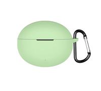 QJONSIU Coque Compatible avec Oppo Enco Free 4/Oneplus Buds 4, Protection Coque en Silicone Souple Case avec Mousqueton-Vert Clair