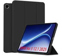 QJONSIU Coque Compatible avec Oppo Pad Air 5 12.1 2025, Fonction Stand, Protection en TPU Anti-Choc, Intelligent Ultra-Mince Kickstand Case-Noir
