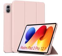 QJONSIU Coque Compatible avec Redmi Pad 2 Pro 12.1 2025, Fonction Stand, Protection en TPU Anti-Choc, Intelligent Ultra-Mince Kickstand Case-Rose