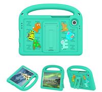 QJONSIU Coque Compatible avec Samsung Galaxy Tab A11, PC Anti-Rayures Protecteur, Stand Feature Antichoc Étui avec Poignée-Vert