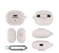 QJONSIU Coque Compatible avec SHOKZ Open Dots One, Antichoc Robuste Souple Silicone Protection avec Mousqueton, Protection Intégrale du Corps-Gray